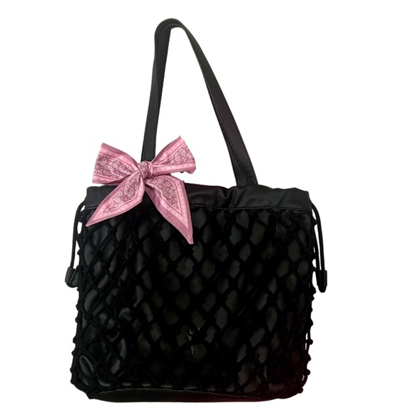 Simply Vera Vera Wang Black Tote with Pink Twillie ⭐️NWOT⭐️ - Picture 1 of 5
